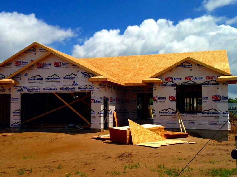New home under construction by a custom home builder in Eau Claire WI